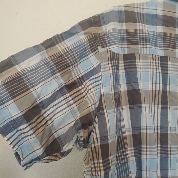 Mountain Khakis Men's Tomahawk Short Sleeve Shirt Size XXL Blue Plaid w/ Pocket - Picture 11 of 16